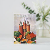 Kasteel Kalundborg, Denemarken. Oude reisposter Briefkaart (Staand voorkant)