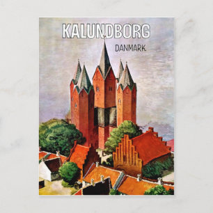 Kasteel Kalundborg, Denemarken. Oude reisposter Briefkaart