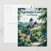 Kasteel Karlštejn Tsjechië Briefkaart (Voorkant / Achterkant)