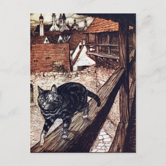 Kasteel Kat Rackham Illustratie Briefkaart (Voorkant)