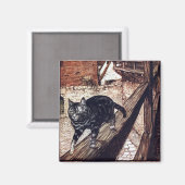 Kasteel Kat Rackham Illustratie Magneet (Voorkant / Achterkant)