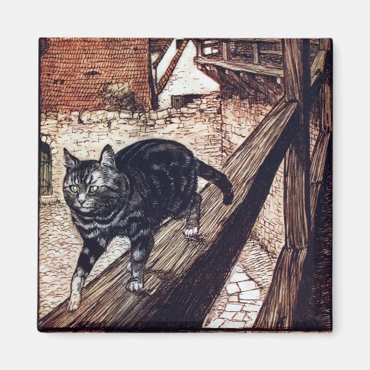 Kasteel Kat Rackham Illustratie Magneet (Voorkant)
