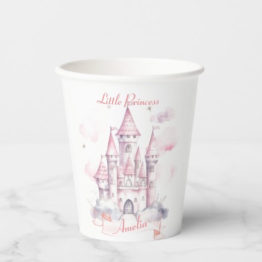 Kasteel Koninkrijk Prinses 1e Verjaardagsfeest Papieren Bekers (Voorkant)