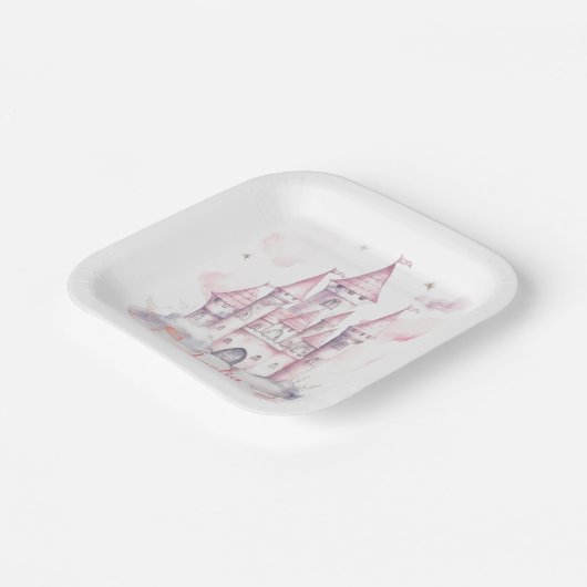 Kasteel Koninkrijk Prinses 1e Verjaardagsfeest Papieren Bordje (Gebogen)