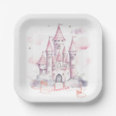 Kasteel Koninkrijk Prinses 1e Verjaardagsfeest Papieren Bordje (Voorkant)