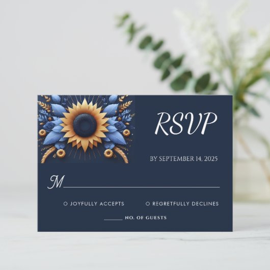 Kasteel Luxe Fuchsia Kroon Koninklijk Blauw Bruilo RSVP Kaartje (Staand voorkant)