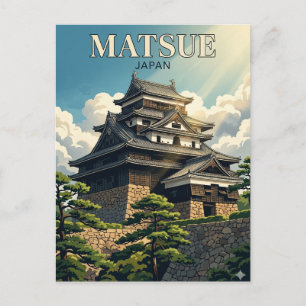 Kasteel Matsue Japan Briefkaart
