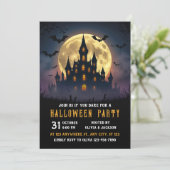 Kasteel met volle maan, nacht, Halloween Kaart (Staand voorkant)