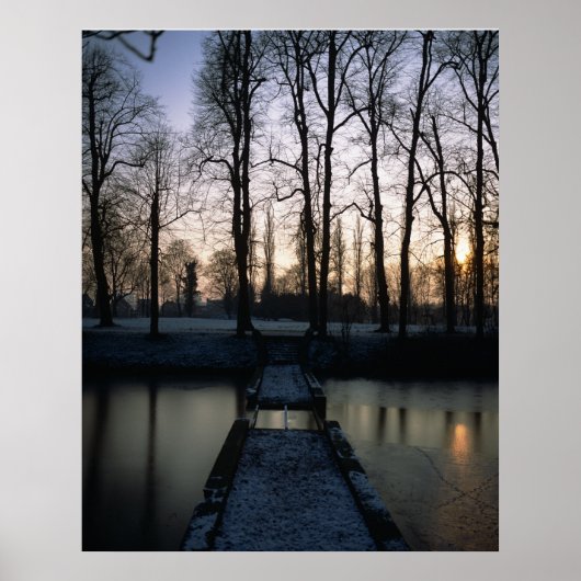 Kasteel Moat Sunset 1 Poster (Voorkant)
