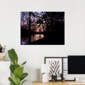 Kasteel Moat Sunset 2 Poster (Thuiskantoor)