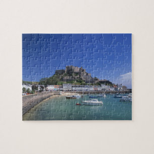 Kasteel Mount Orgueil en haven, Gorey, Jersey Legpuzzel