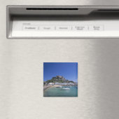 Kasteel Mount Orgueil en haven, Gorey, Jersey Magneet (Insitu (Vaatwasser))