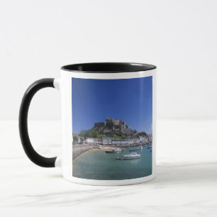 Kasteel Mount Orgueil en haven, Gorey, Jersey Mok