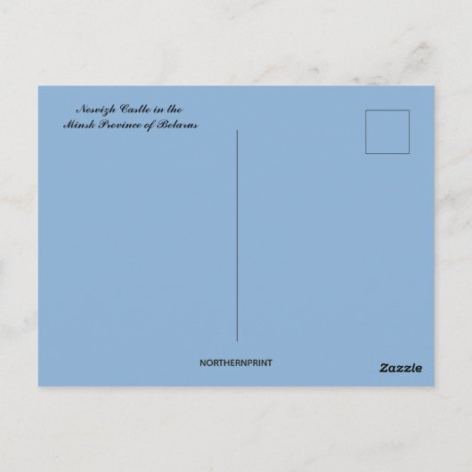 Kasteel Nesvizh in de provincie Minsk in Wit-Rusla Briefkaart (Achterkant)