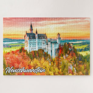 Kasteel Neuschwanstein, Duitsland, in de herfst Legpuzzel