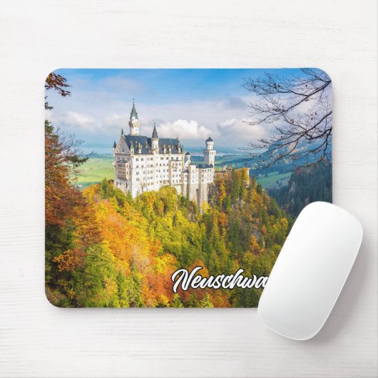 Kasteel Neuschwanstein, Duitsland, in de herfst Muismat (Met muis)