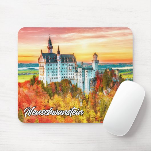 Kasteel Neuschwanstein, Duitsland, in de herfst Muismat (Met muis)