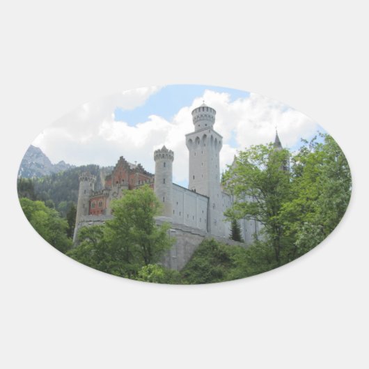 Kasteel Neuschwanstein - Duitsland Ovale Sticker (Voorkant)