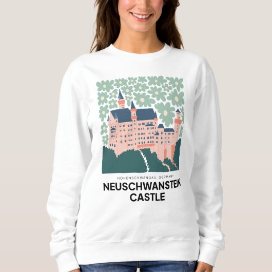 Kasteel Neuschwanstein Duitsland reizen bloemsierk Trui (Voorkant)