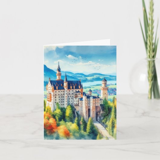 Kasteel Neuschwanstein Duitsland Waterverf Kaart (Voorkant)