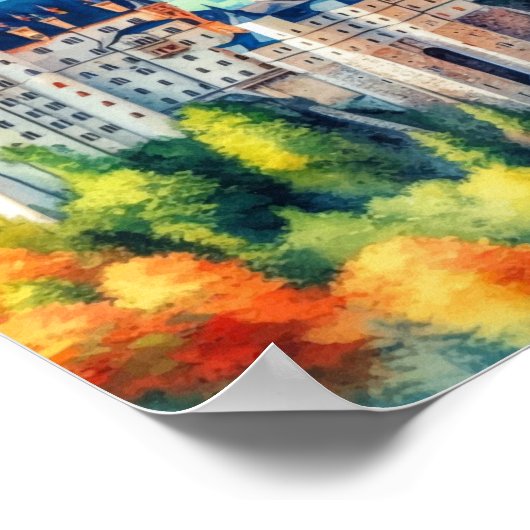 Kasteel Neuschwanstein Duitsland Waterverf Poster (Hoek)