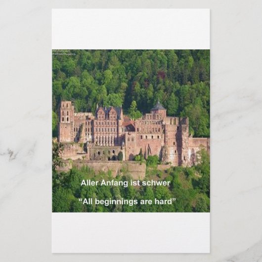 Kasteel Neuschwanstein Frankfurt & Duitse Quote Briefpapier (Voorkant)
