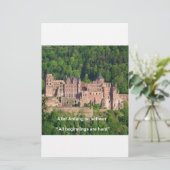 Kasteel Neuschwanstein Frankfurt & Duitse Quote Briefpapier (Staand voorkant)