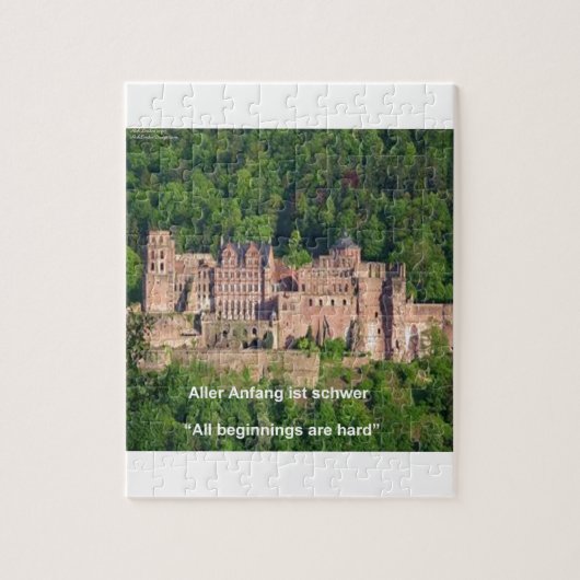 Kasteel Neuschwanstein Frankfurt & Duitse Quote Legpuzzel (Verticaal)