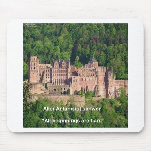 Kasteel Neuschwanstein Frankfurt & Duitse Quote Muismat (Voorkant)