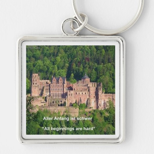 Kasteel Neuschwanstein Frankfurt & Duitse Quote Sleutelhanger (Voorkant)