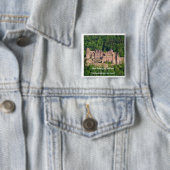Kasteel Neuschwanstein Frankfurt & Duitse Quote Vierkante Button 5,1 Cm (In situ)