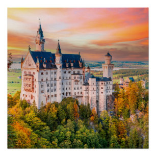 Kasteel Neuschwanstein in Beieren Perfect Poster