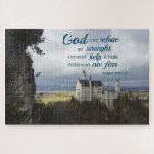 Kasteel Neuschwanstein, Psalm 46 1-2 20" x 30" Legpuzzel (Horizontaal)