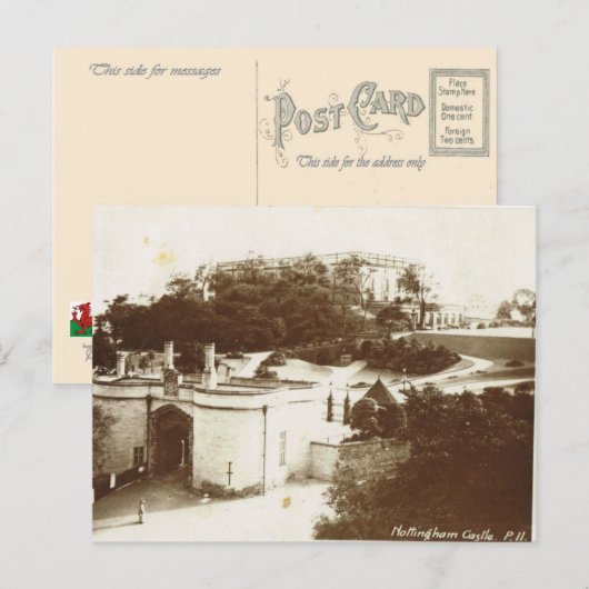 Kasteel Nottingham, 1920 Briefkaart (Voorkant / Achterkant)