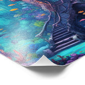 Kasteel onder de oceaan foto afdruk (Hoek)