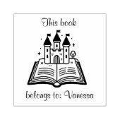 Kasteel op een boek - 'Dit boek behoort toe:' Rubberstempel (Afrduk)