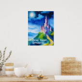 Kasteel op een heuvel, volg je dromen poster (Keuken)