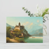 Kasteel op Mountain Lake | Johann Wilhelm Jankowsk (Staand voorkant)