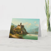 Kasteel op Mountain Lake | Johann Wilhelm Jankowsk Kaart (Voorkant)