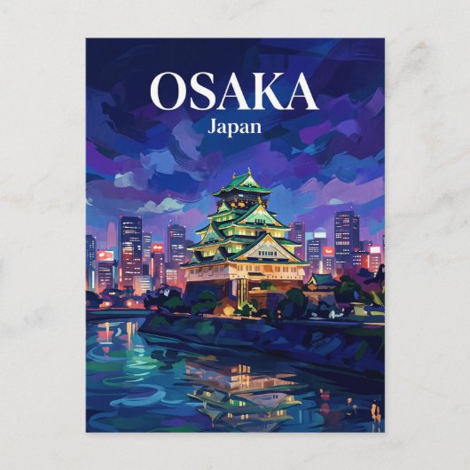 Kasteel Osaka Japan Briefkaart (Voorkant)