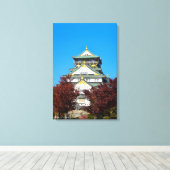 Kasteel Osaka Japan Herfst Reizen Canvas Afdruk (Insitu (Houten vloer))