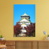 Kasteel Osaka Japan Herfst Reizen Canvas Afdruk (Insitu (Woonkamer))