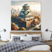 Kasteel Osaka Japan Landschap Reis naar het verled Canvas Afdruk (Insitu (Slaapkamer))