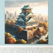 Kasteel Osaka Japan Landschap Reis naar het verled Canvas Afdruk (Insitu (Houten vloer))