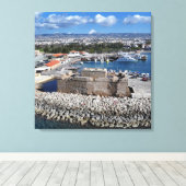Kasteel Paphos vanaf het Zee Canvas Afdruk (Insitu (Houten vloer))