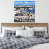 Kasteel Paphos vanaf het Zee Canvas Afdruk (Insitu (Slaapkamer))