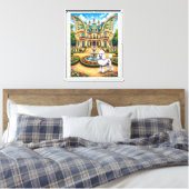 Kasteel Papillion, Poodle Canvas Afdruk (Insitu (Slaapkamer))