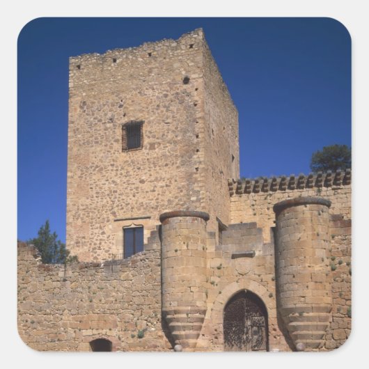 Kasteel Pedraza, Castilië en León, Spanje 2 Vierkante Sticker (Voorkant)