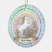 Kasteel Pegasus Eenhoorn  Keramisch Ornament (Links)