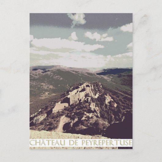 Kasteel Peyrepertuse Cathar Briefkaart (Voorkant)